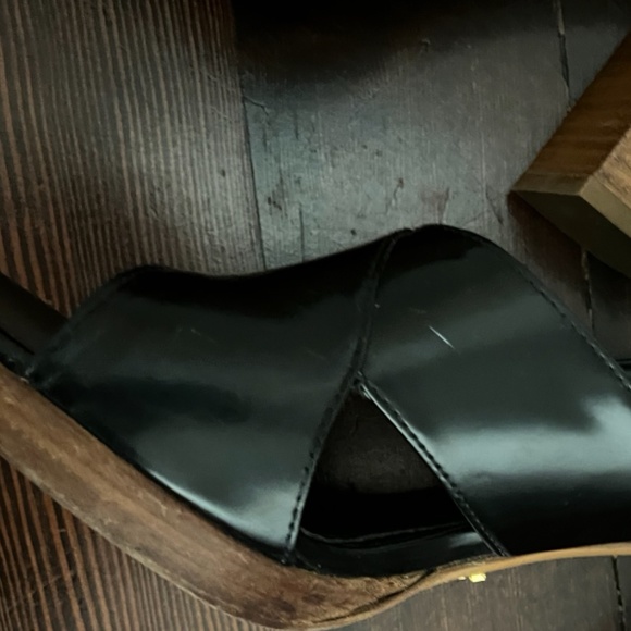 PRADA Women - Genuine Black Patent Leather Wedges - Size 41 - Picture 10 of 10